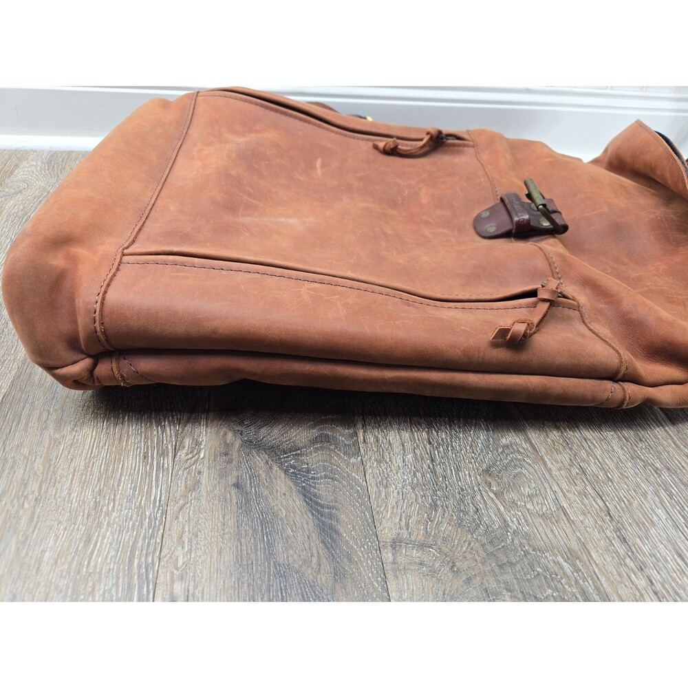 Kruk Garage Highway Backpack SE032 Men's L Cognac Brown Leather Roll Top - Picture 15 of 16